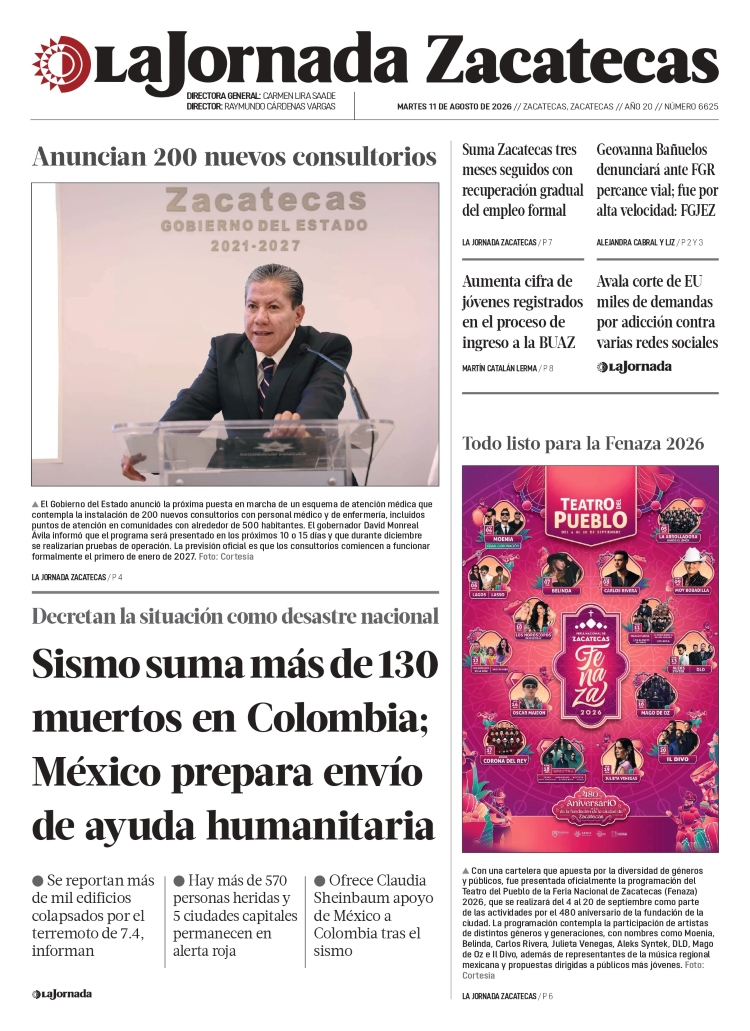 11 de Agosto de 2026 – Sismo suma más de 130 muertos en Colombia; México prepara envío de ayuda humanitaria