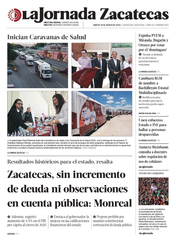18 de Agosto de 2026 – Zacatecas, sin incremento de deuda ni observaciones en cuenta pública: Monreal