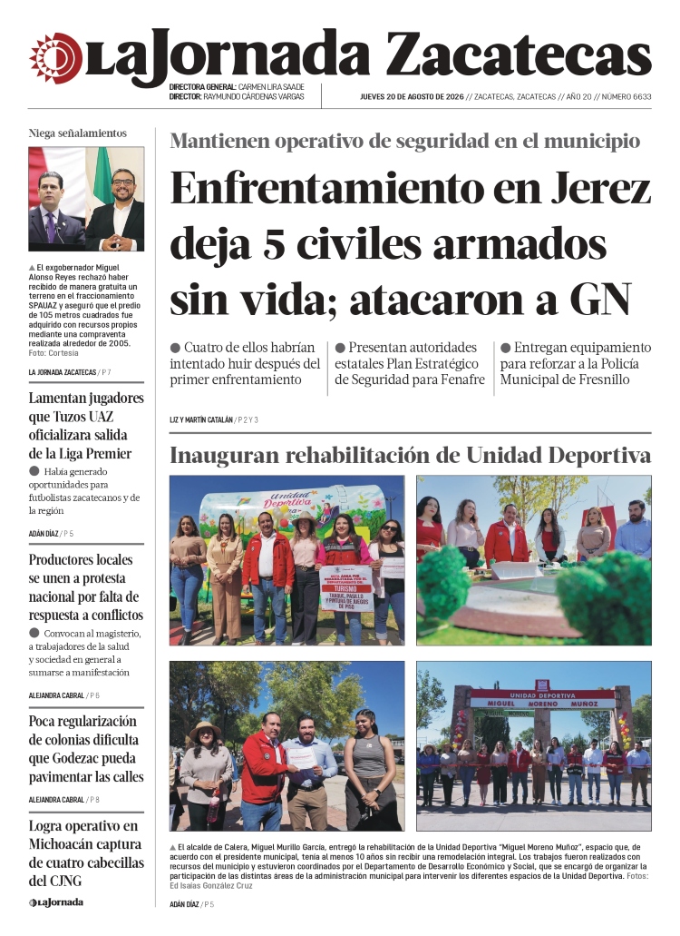 20 de Agosto de 2026 – Enfrentamiento en Jerez deja 5 civiles armados sin vida; atacaron a GN