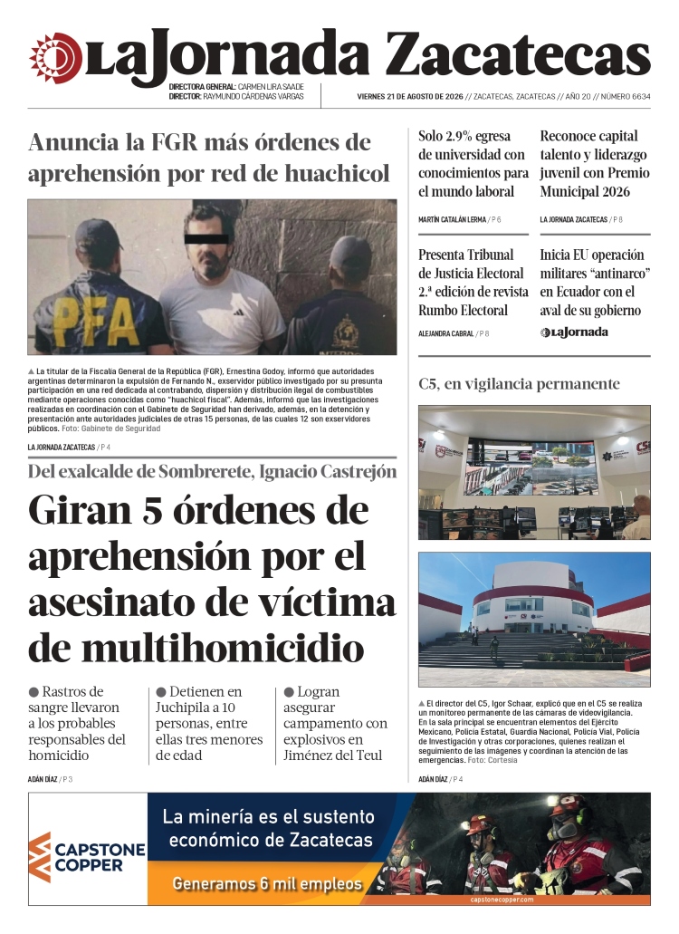 21 de Agosto de 2026 – Giran 5 órdenes de aprehensión por el asesinato de víctima de multihomicidio