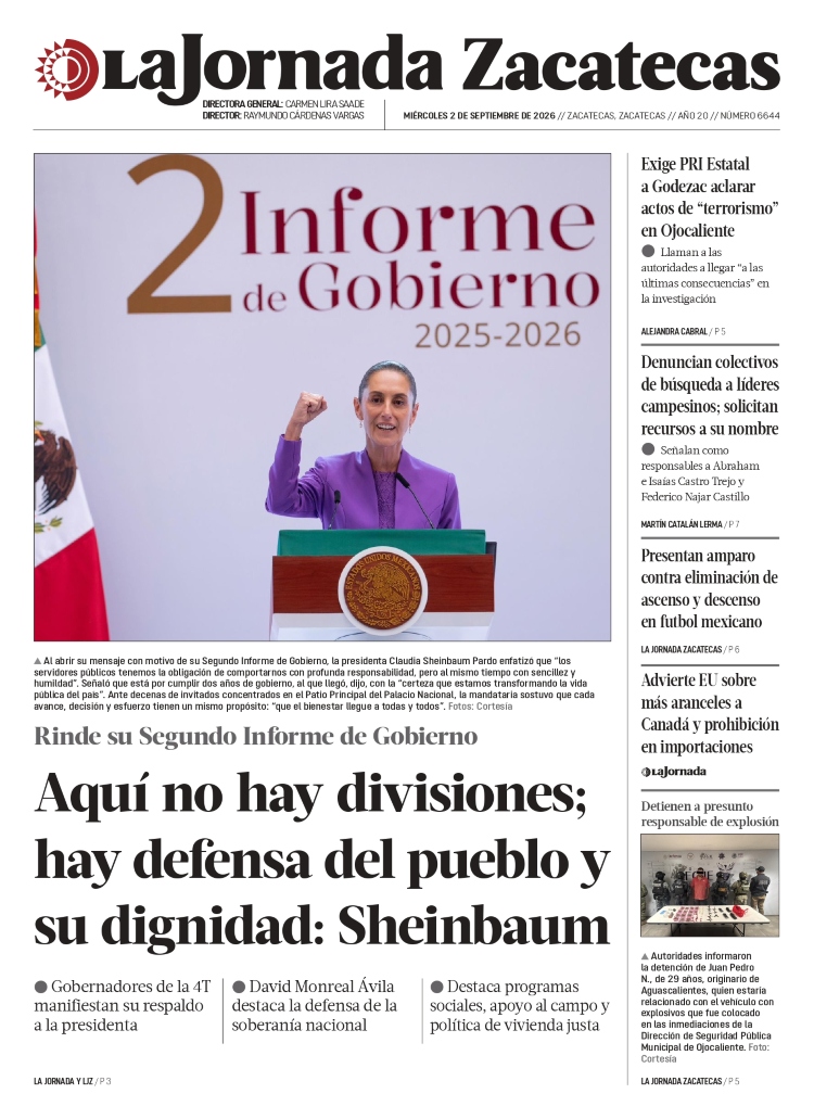 02 de Septiembre de 2026 – Aquí no hay divisiones; hay defensa del pueblo y su dignidad: Sheinbaum