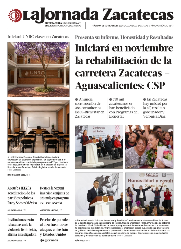 05 de Septiembre de 2026 – Iniciará en noviembre la rehabilitación de la carretera Zacatecas – Aguascalientes: CSP