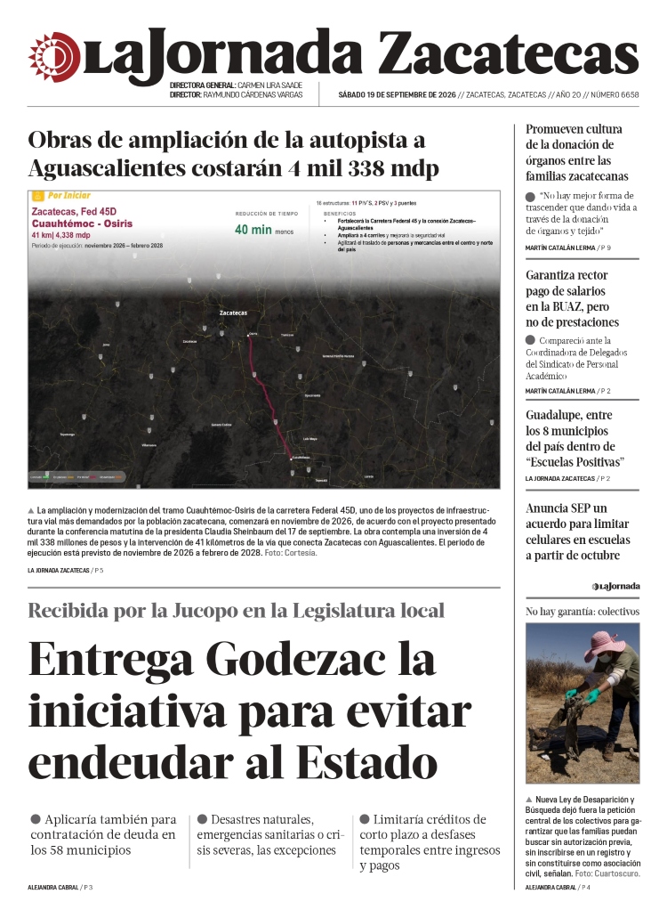19 de Septiembre de 2026 – Entrega Godezac la iniciativa para evitar endeudar al Estado
