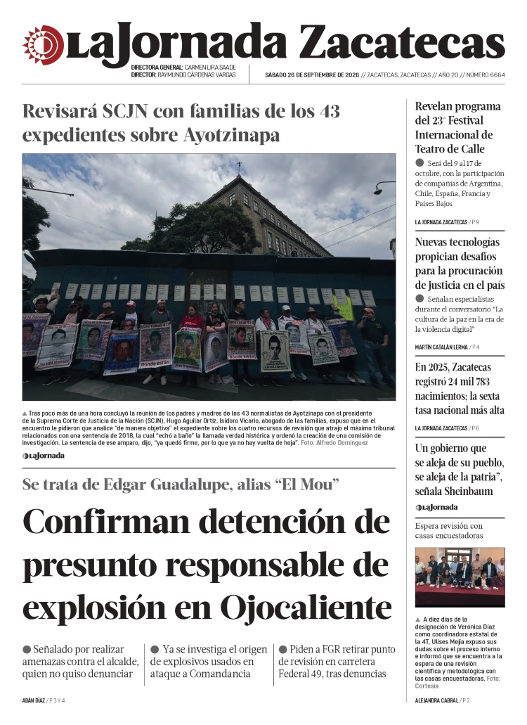 26 de Septiembre de 2026 – Confirman detención de presunto responsable de explosión en Ojocaliente