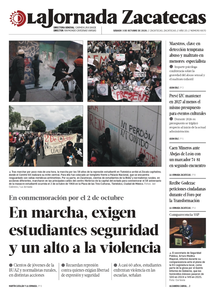 03 de Octubre de 2026 – En marcha, exigen estudiantes seguridad y un alto a la violencia