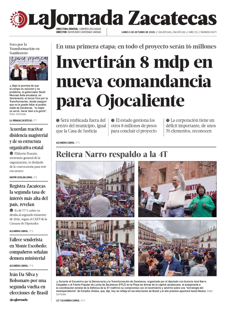 05 de Octubre de 2026 – Invertirán 8 mdp en primera etapa de comandancia en Ojocaliente